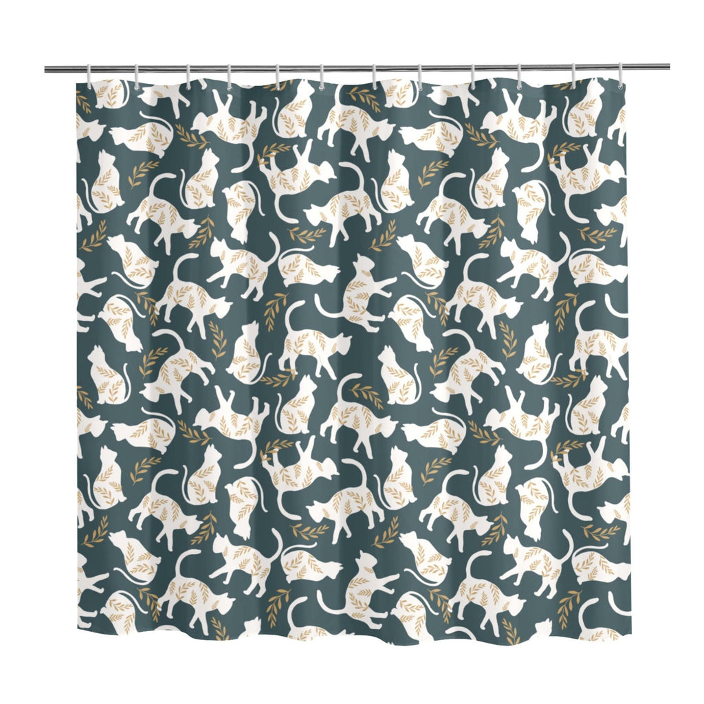 White Cats Shower Curtain