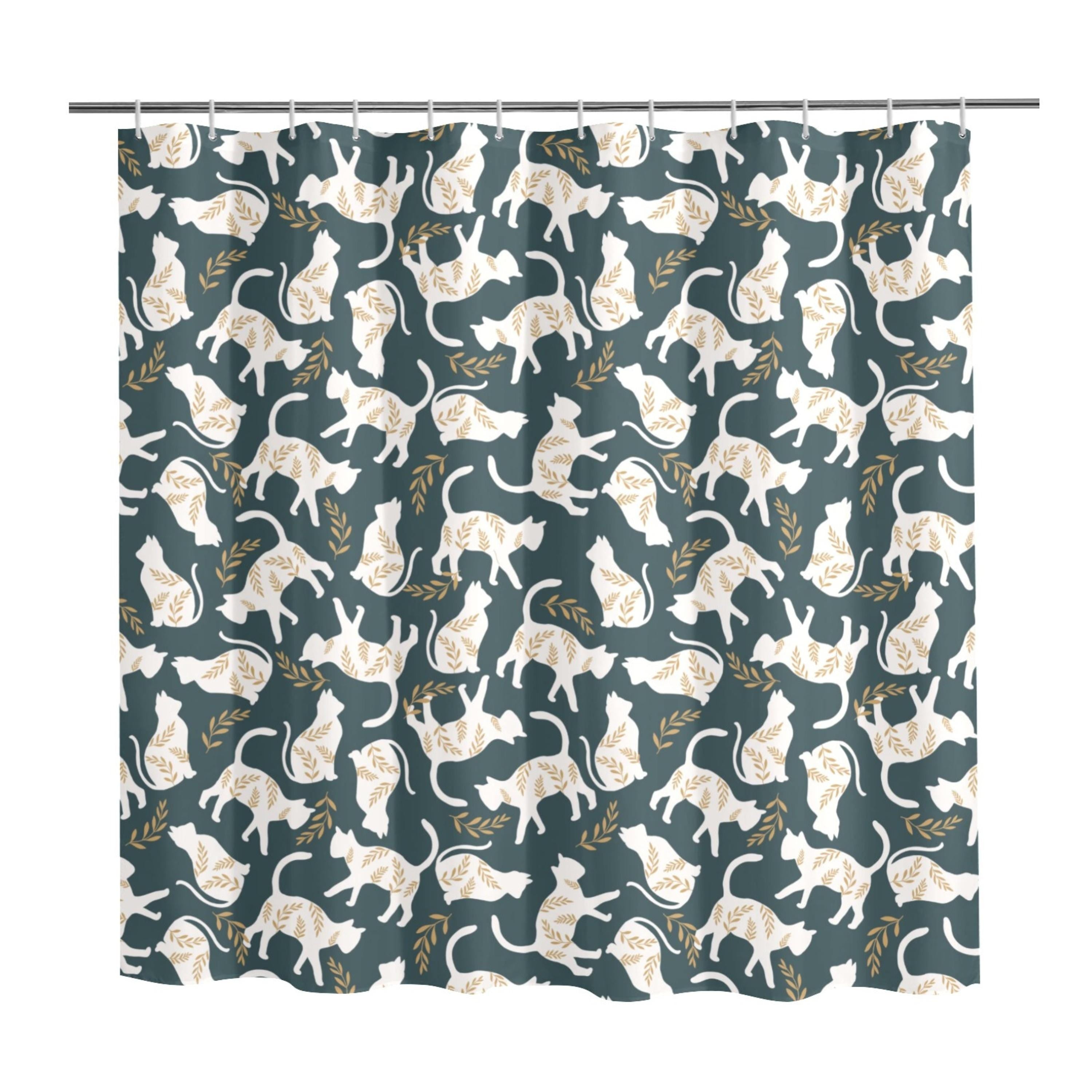 White Cats Shower Curtain