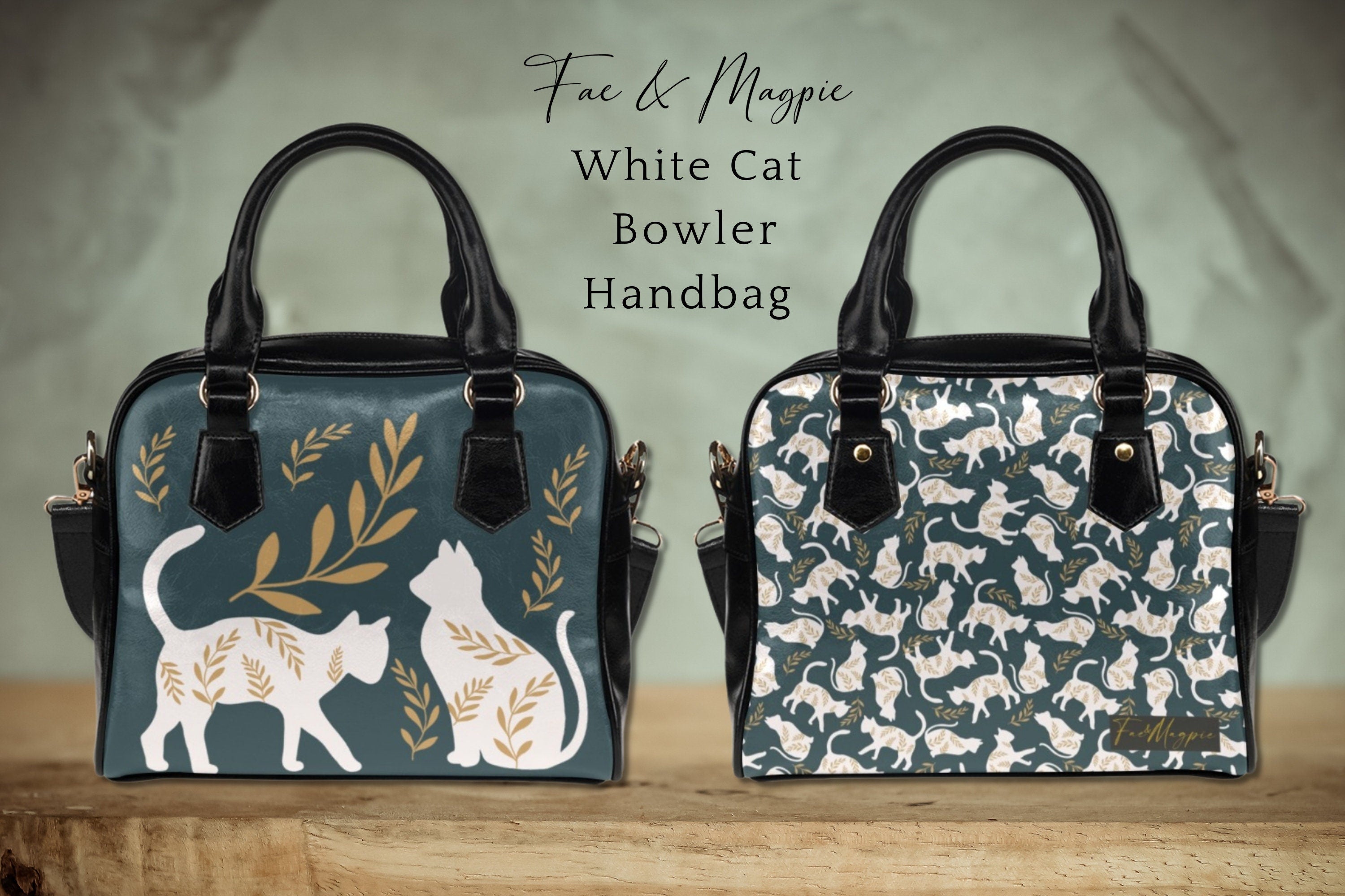 White Cats Bowler Bag