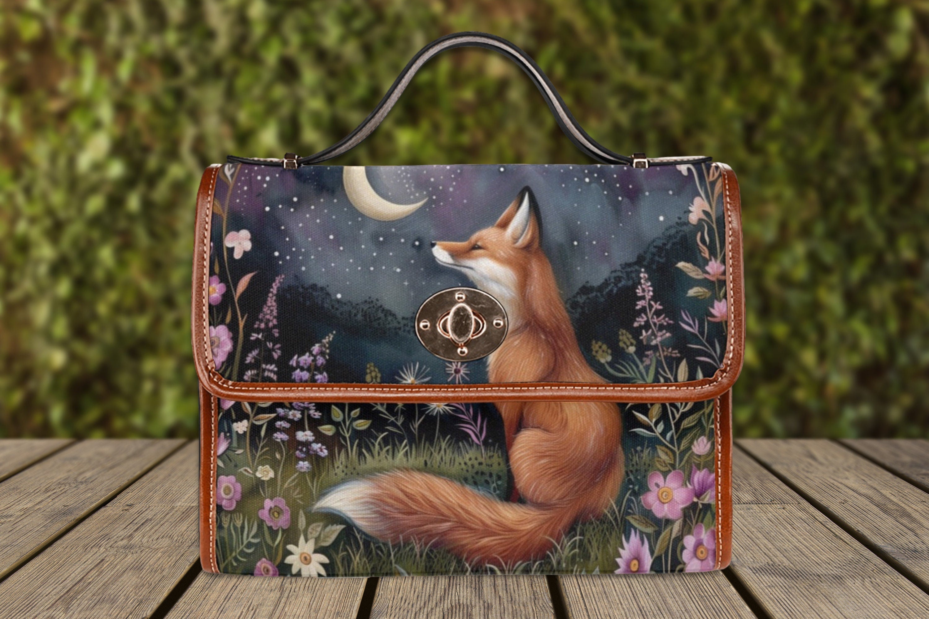 Moon Gaze Fox Satchel Bag
