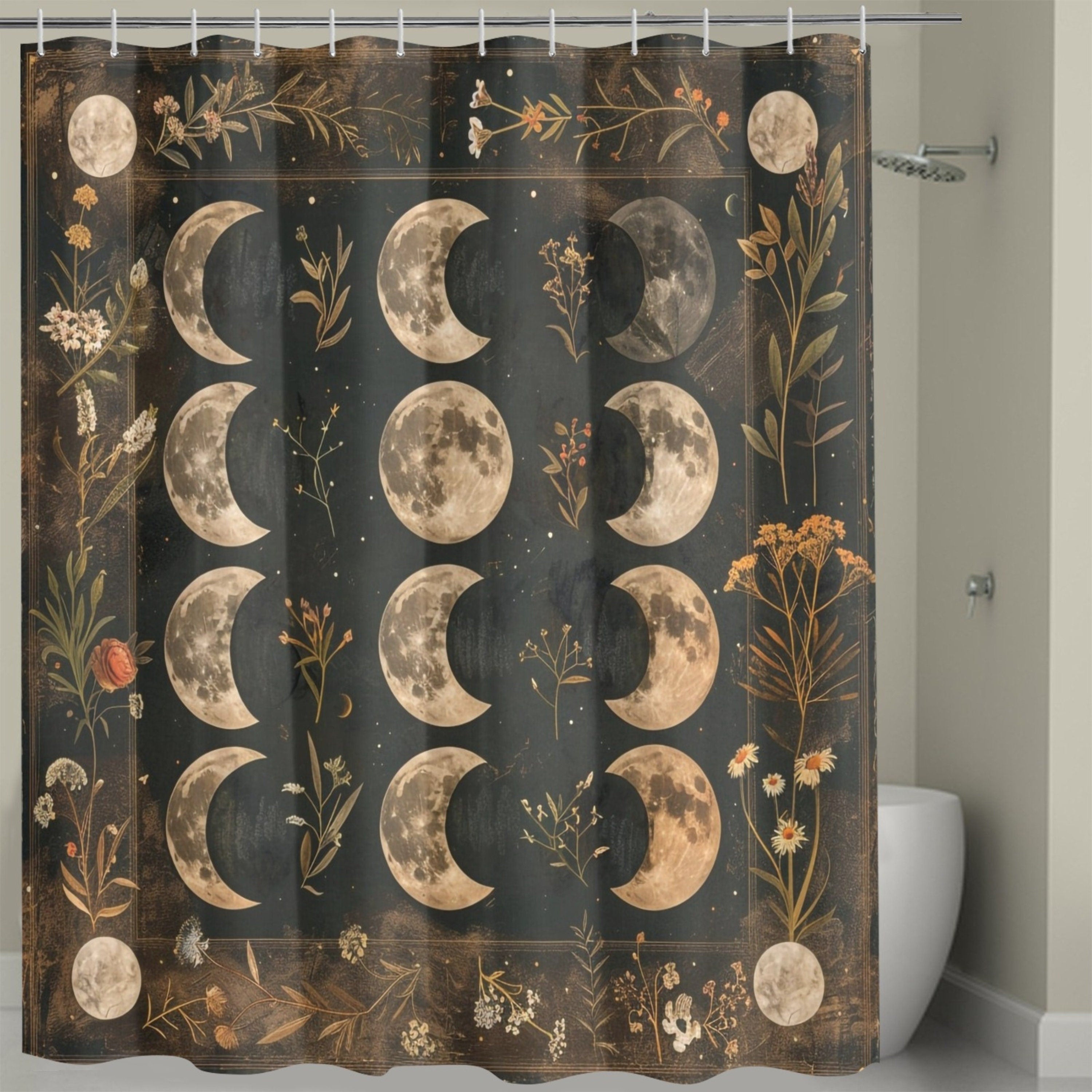 Moon Phase Shower Curtain
