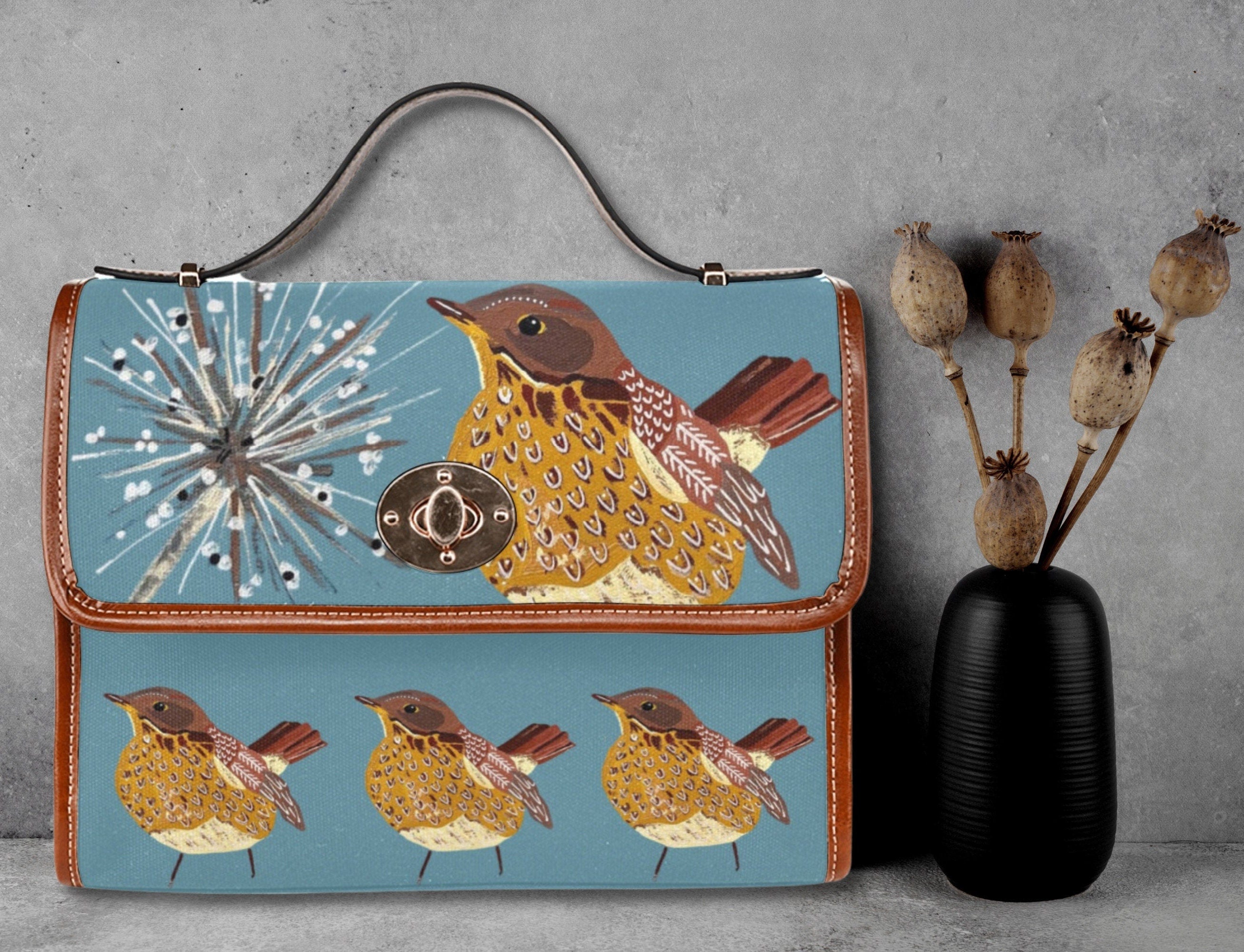 Winter Bird Satchel Bag