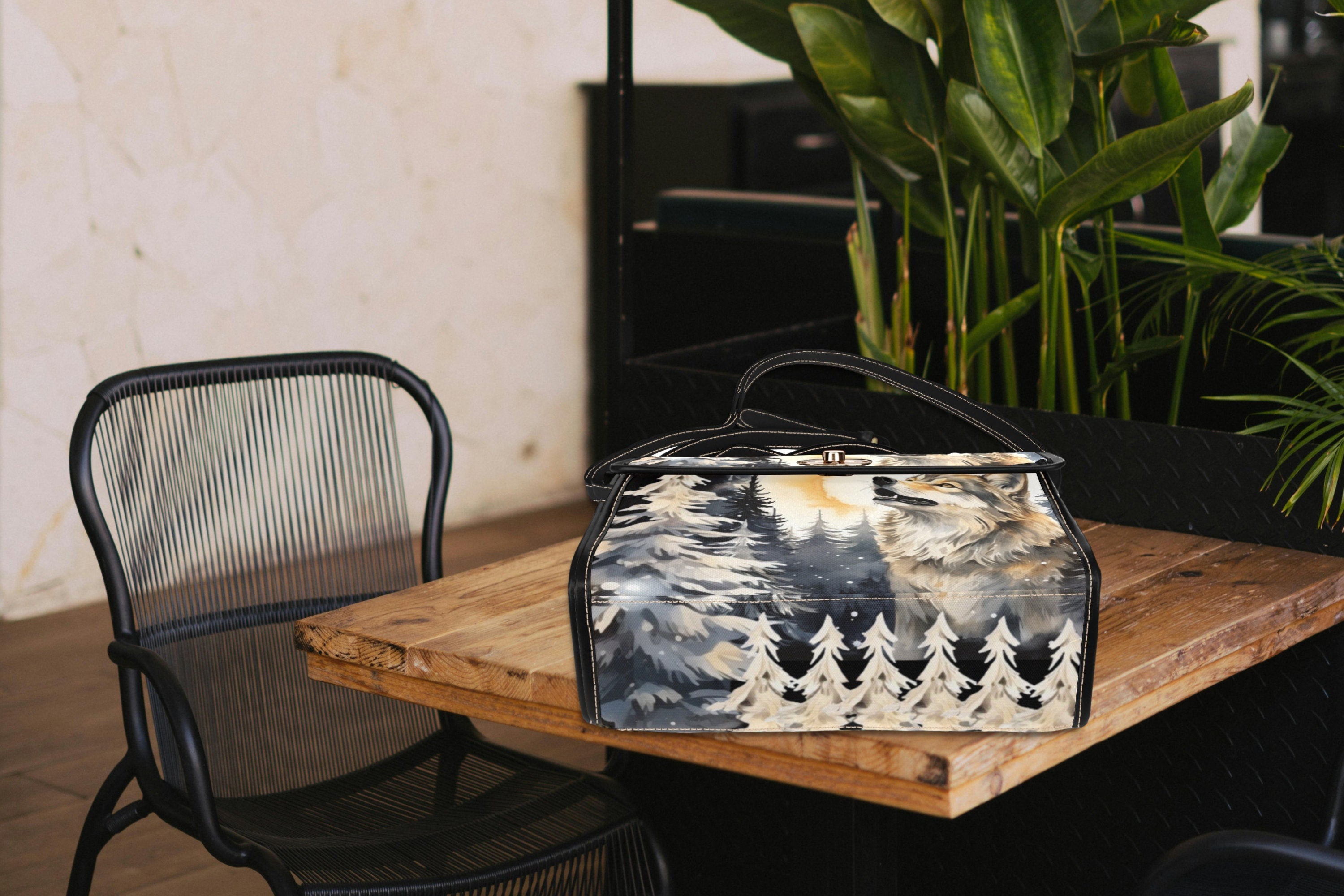 Wolf Satchel Bag