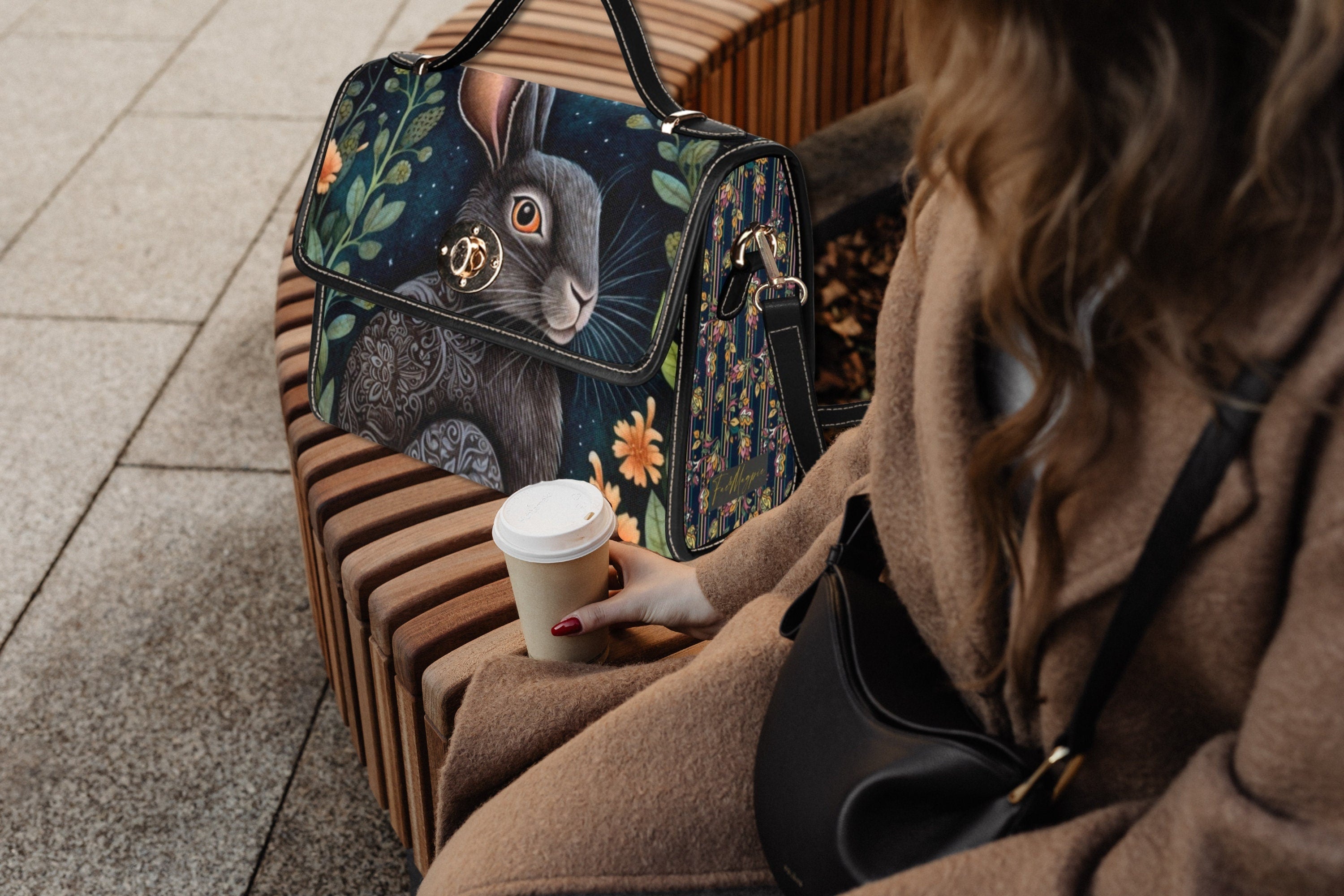 Midnight Hare Satchel Bag