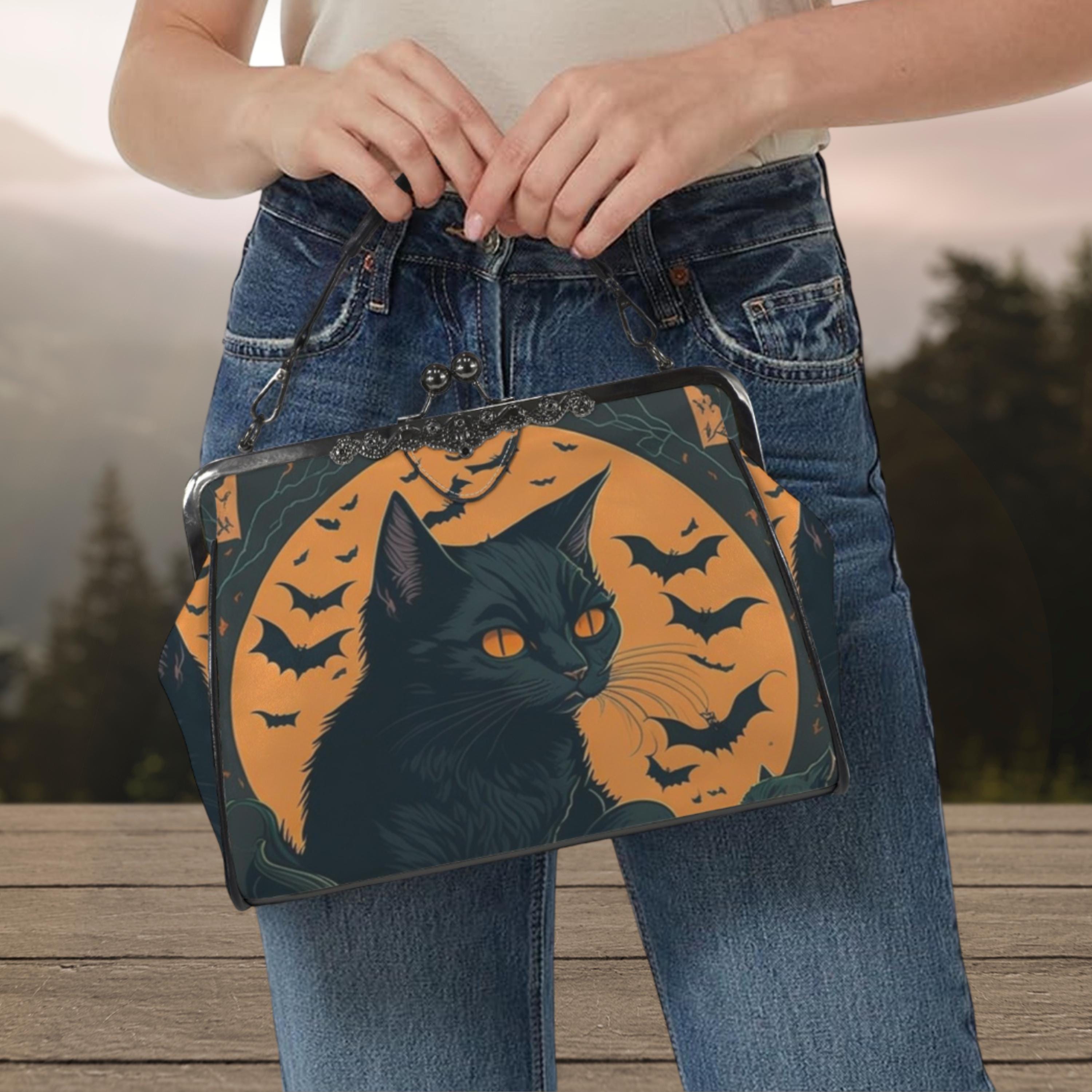 Halloween Cat Kisslock Bag
