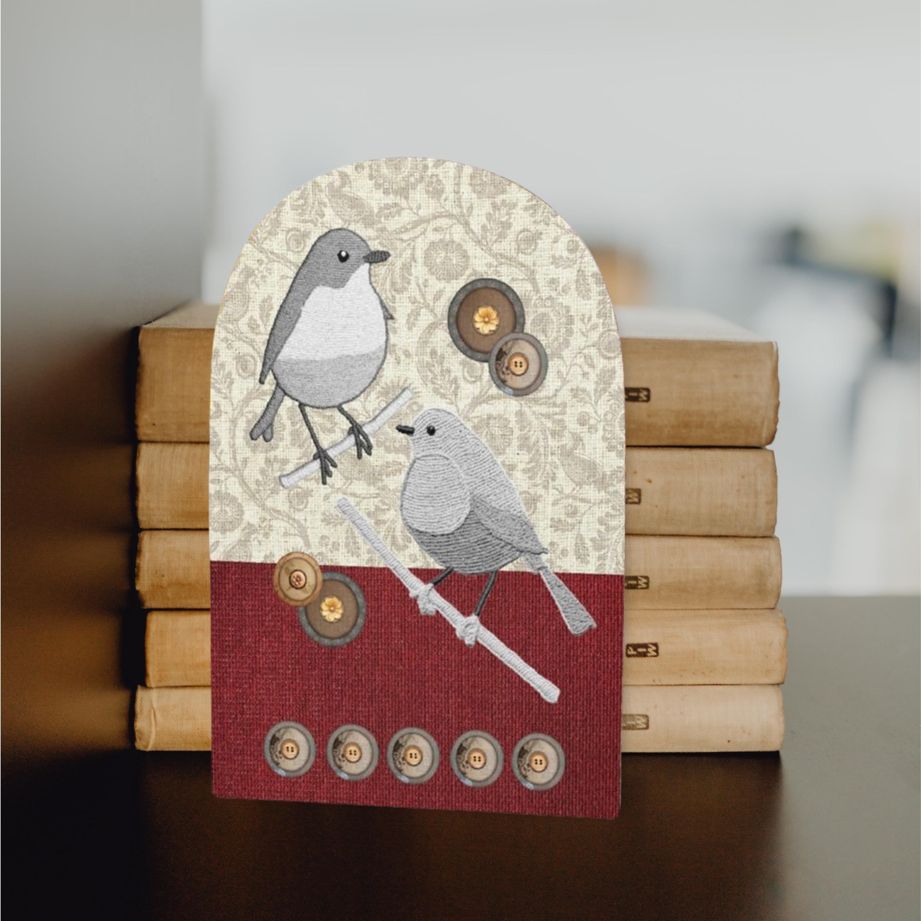 Bird & Buttons Bookends