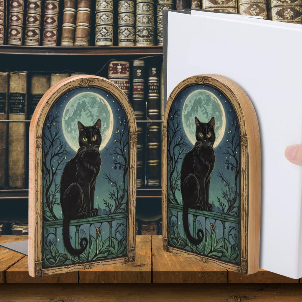 Moon Cat Bookends