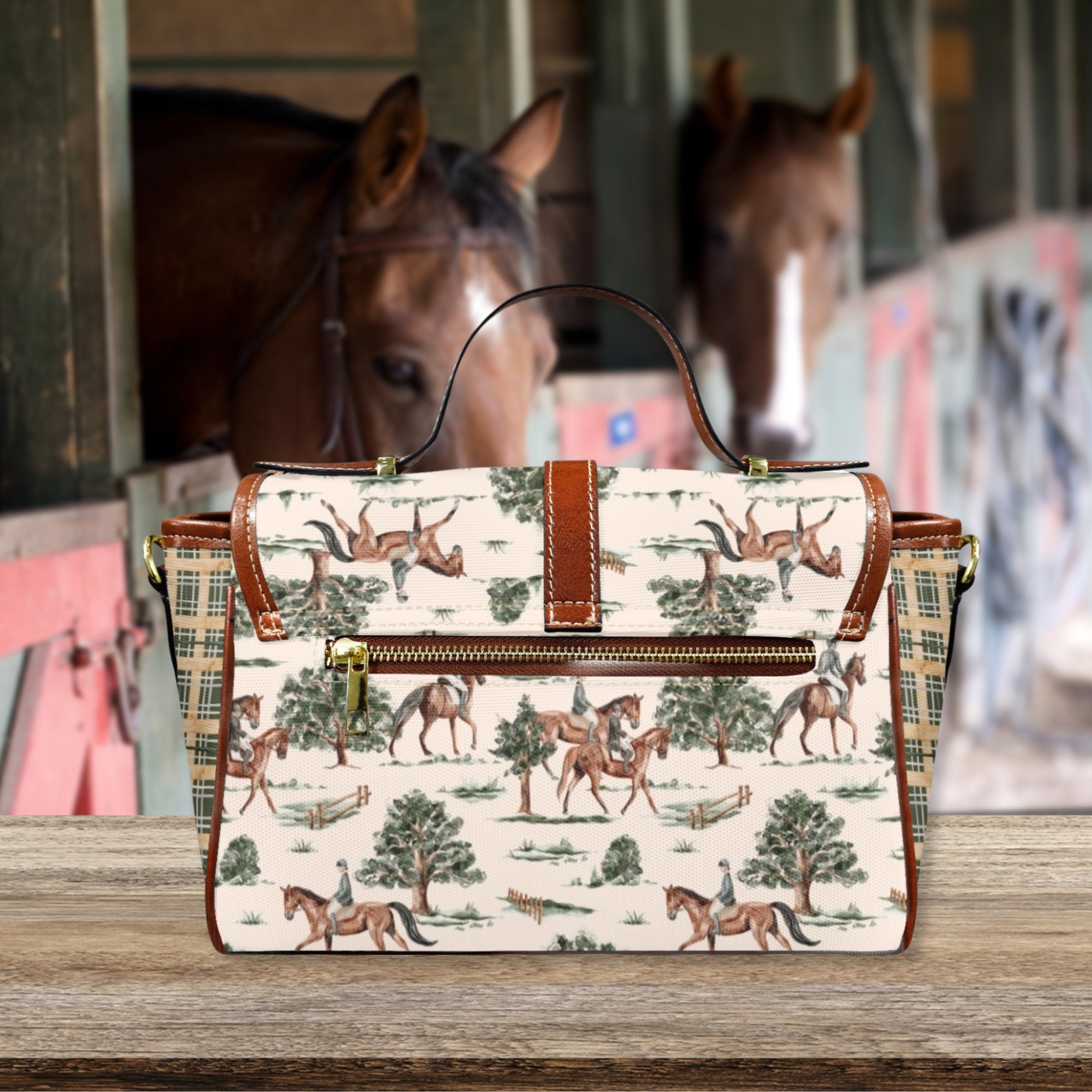 Equestrian Horses Satchel Bag