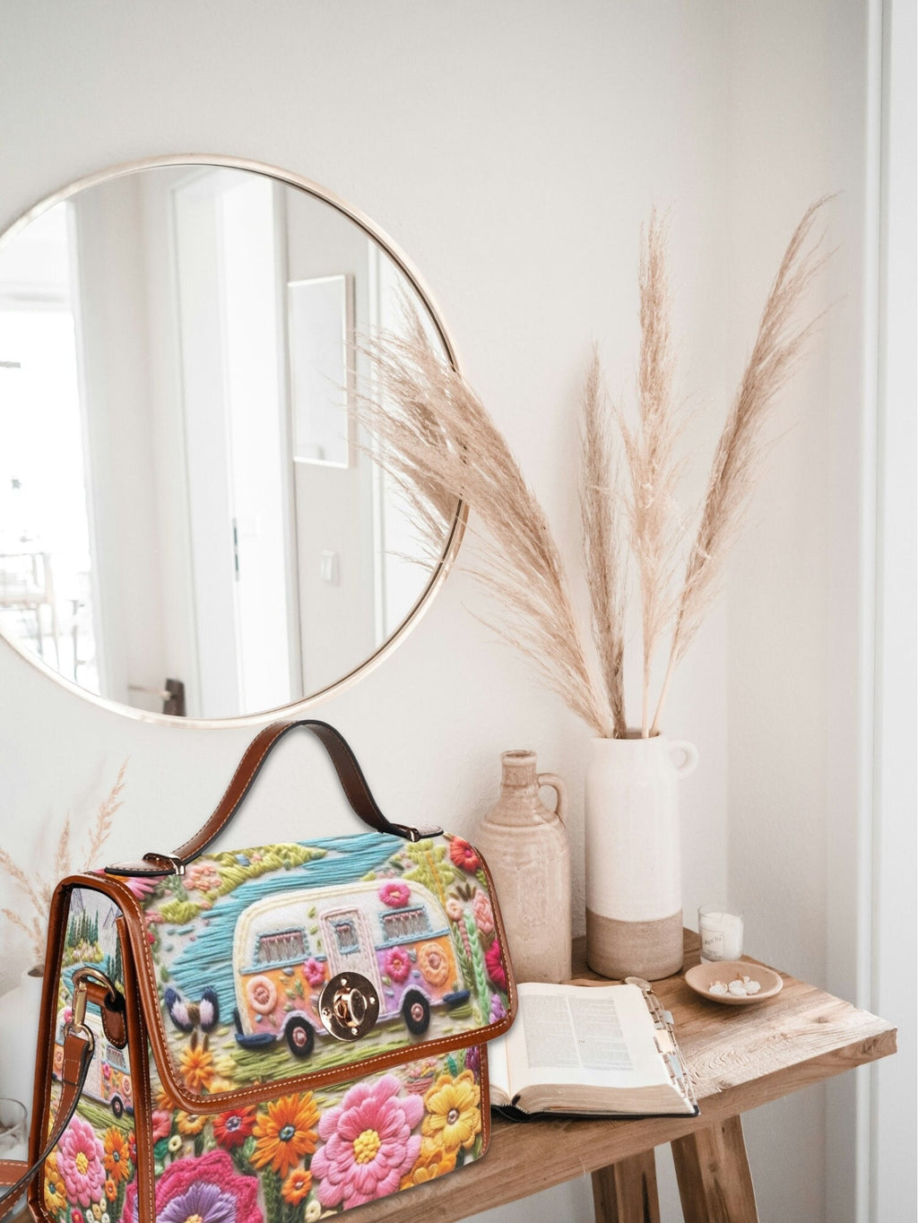 Retro Camper Satchel Bag