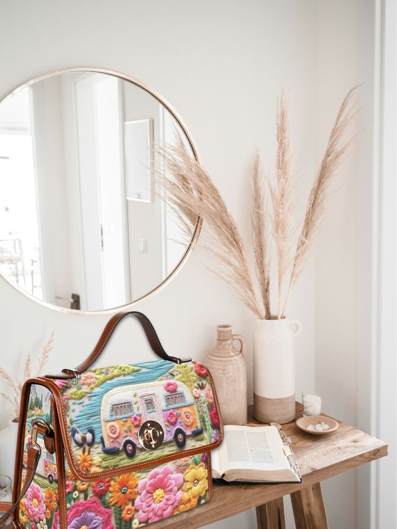 Retro Camper Satchel Bag