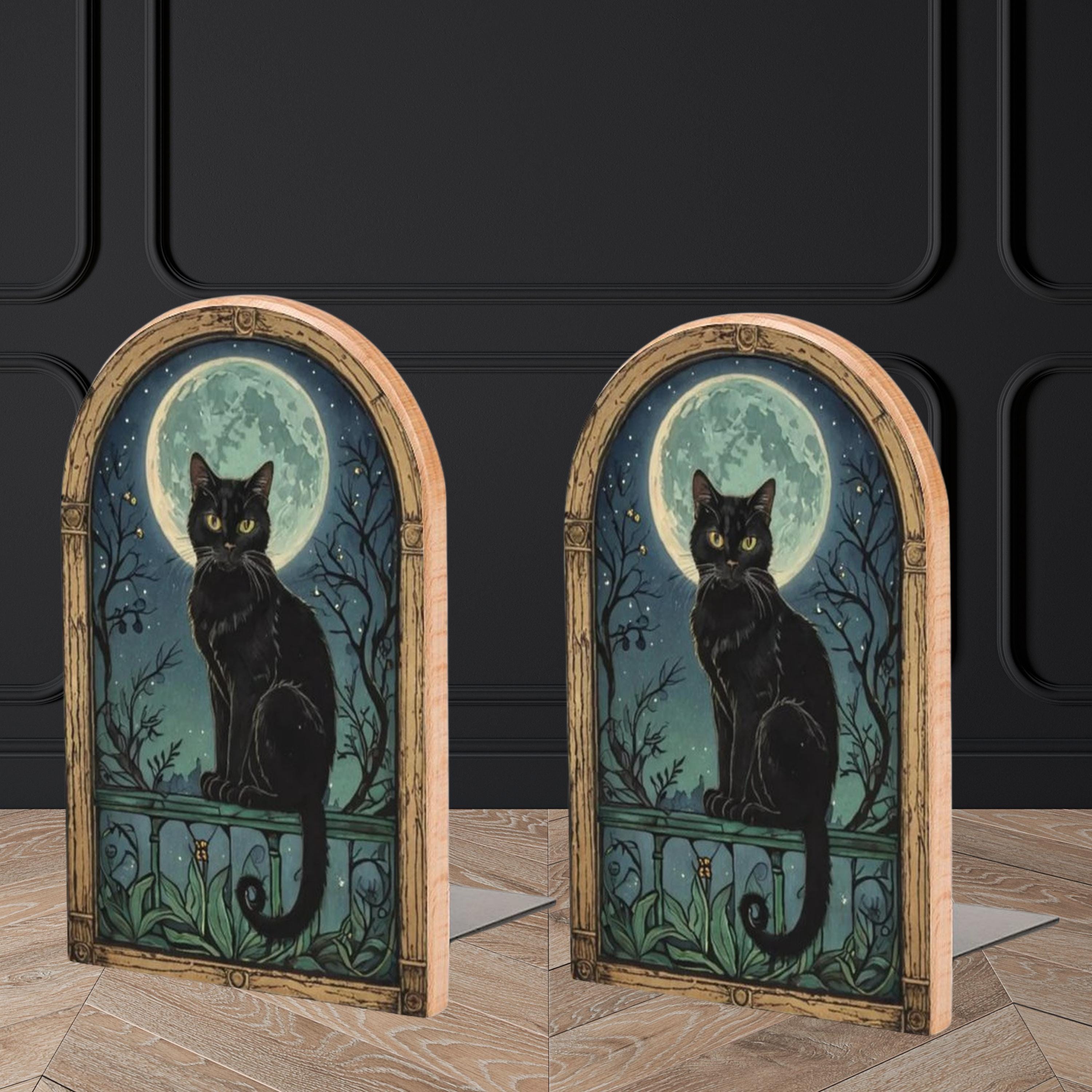 Moon Cat Bookends