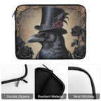 Fae & Magpie Crow laptop sleeve in black with a sleek protective design for 13-inch laptops.