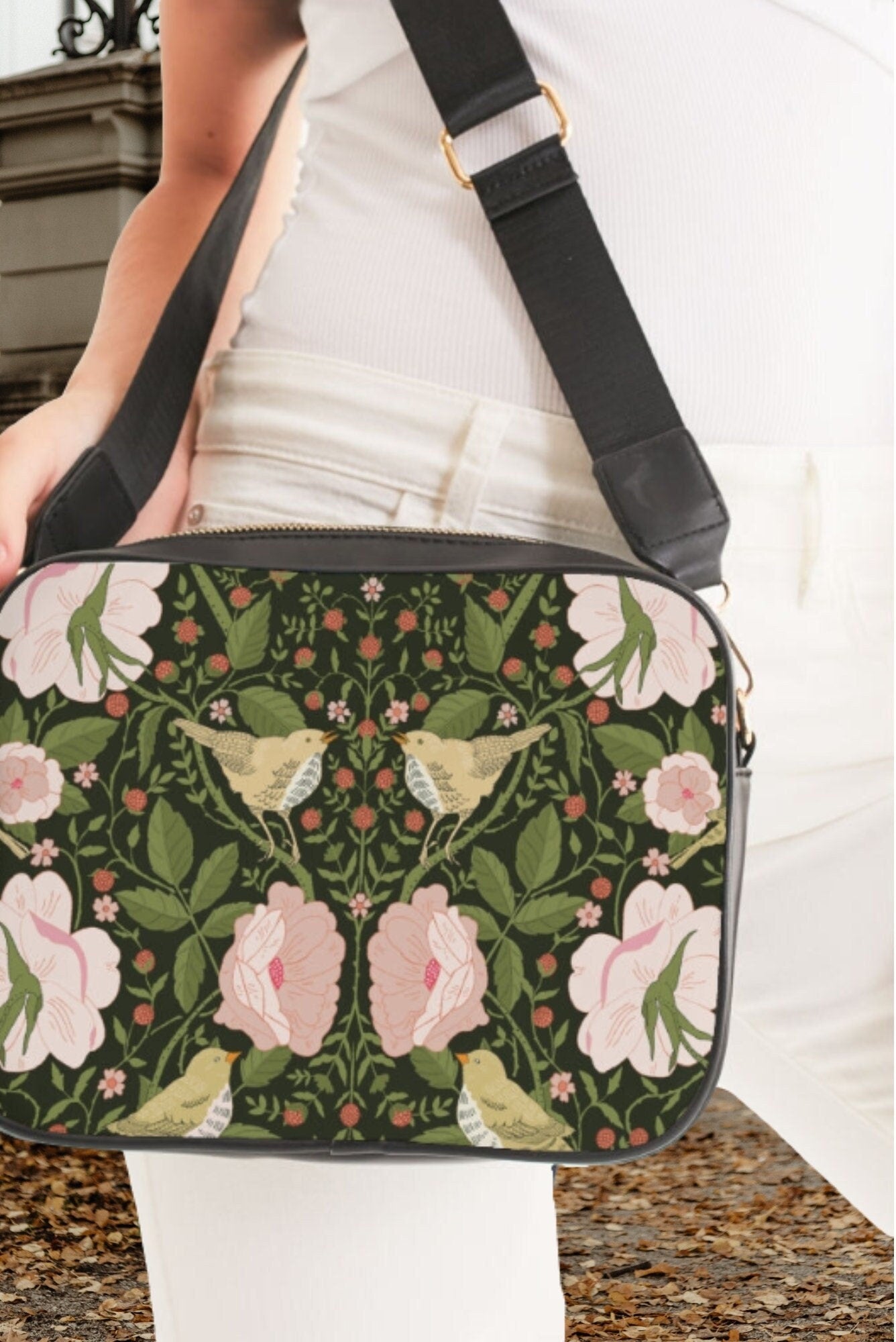 Birds and Flowers Crossbody Bag