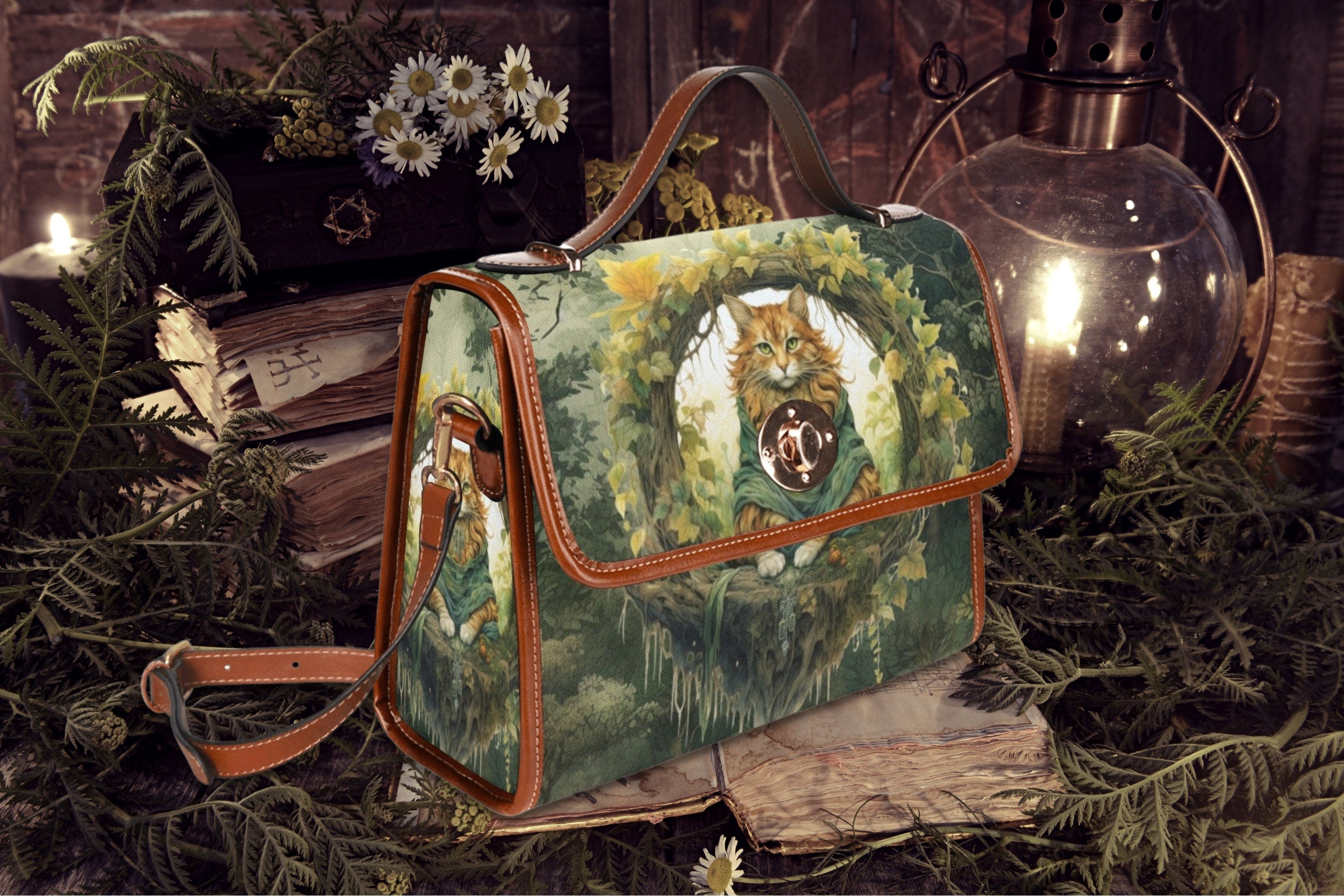 Forest Cat Satchel Bag