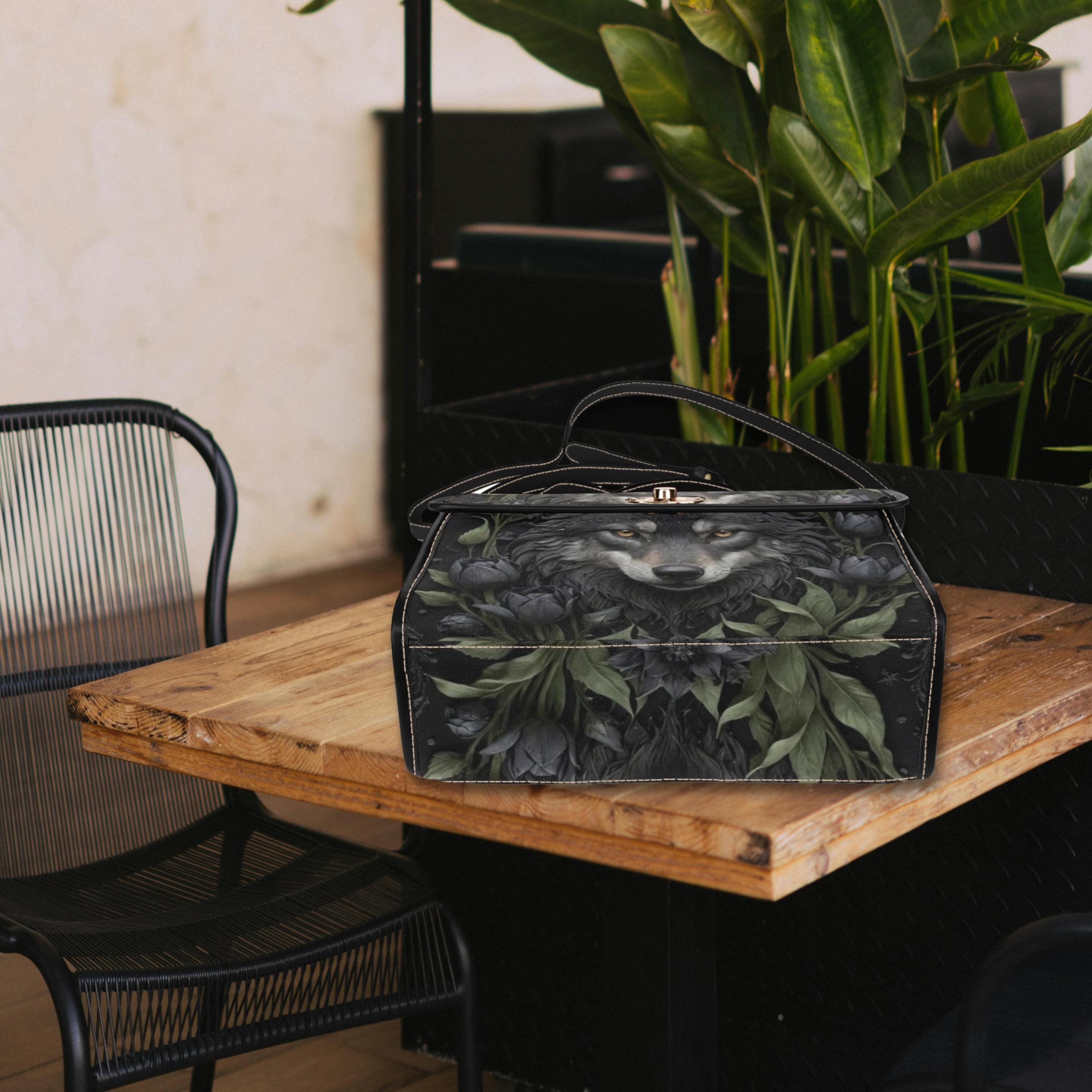 Black Wolf Satchel Bag