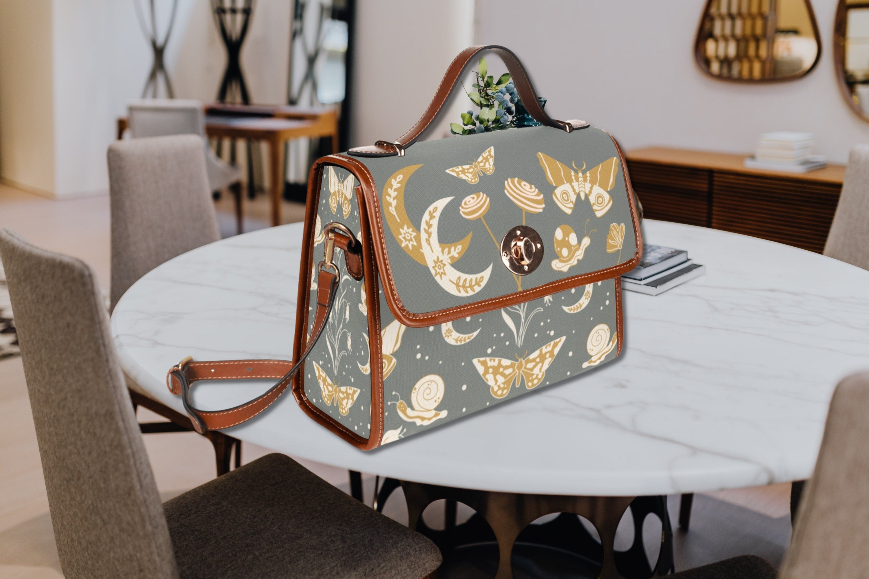 Night Garden Satchel Bag