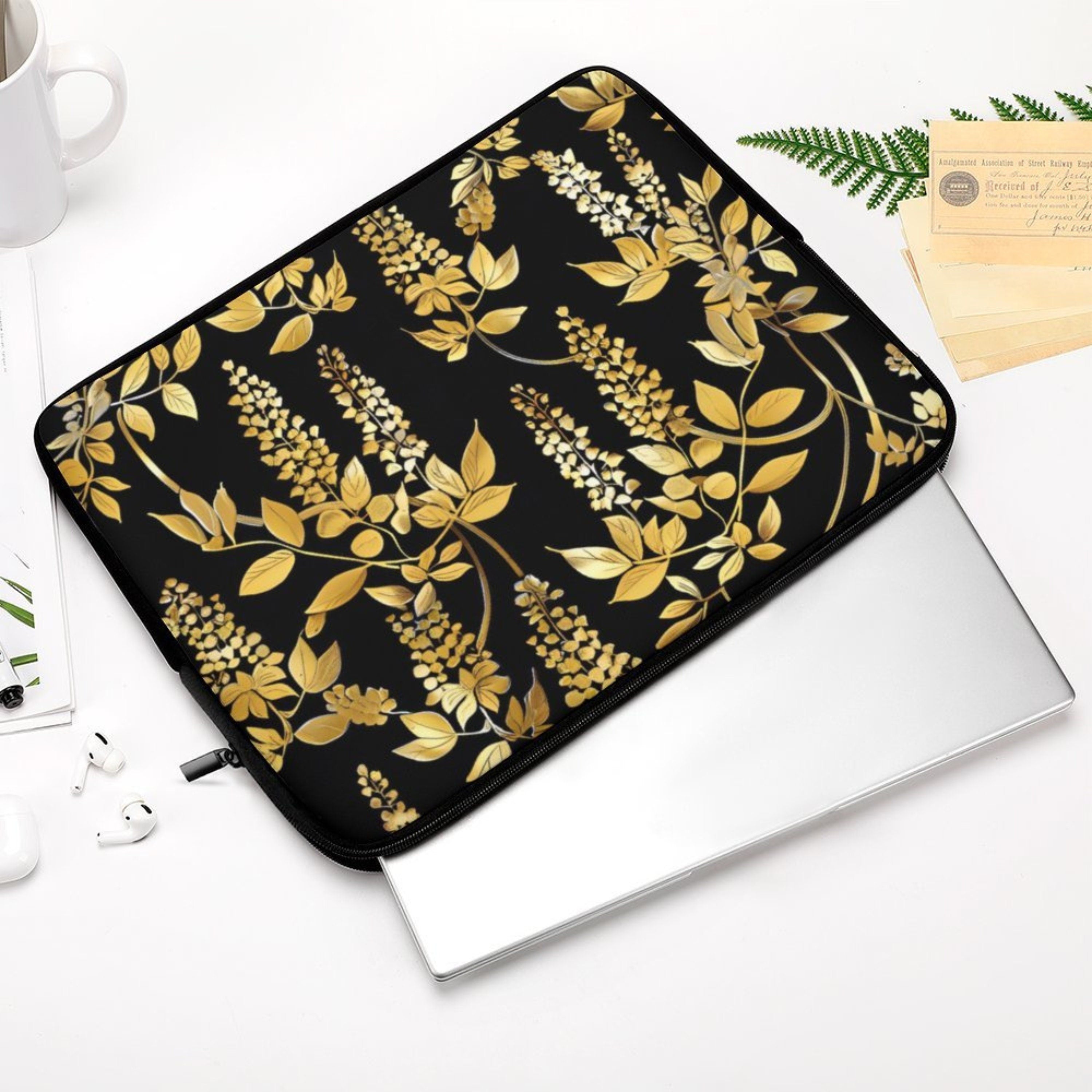 Gold Wisteria Laptop Sleeve