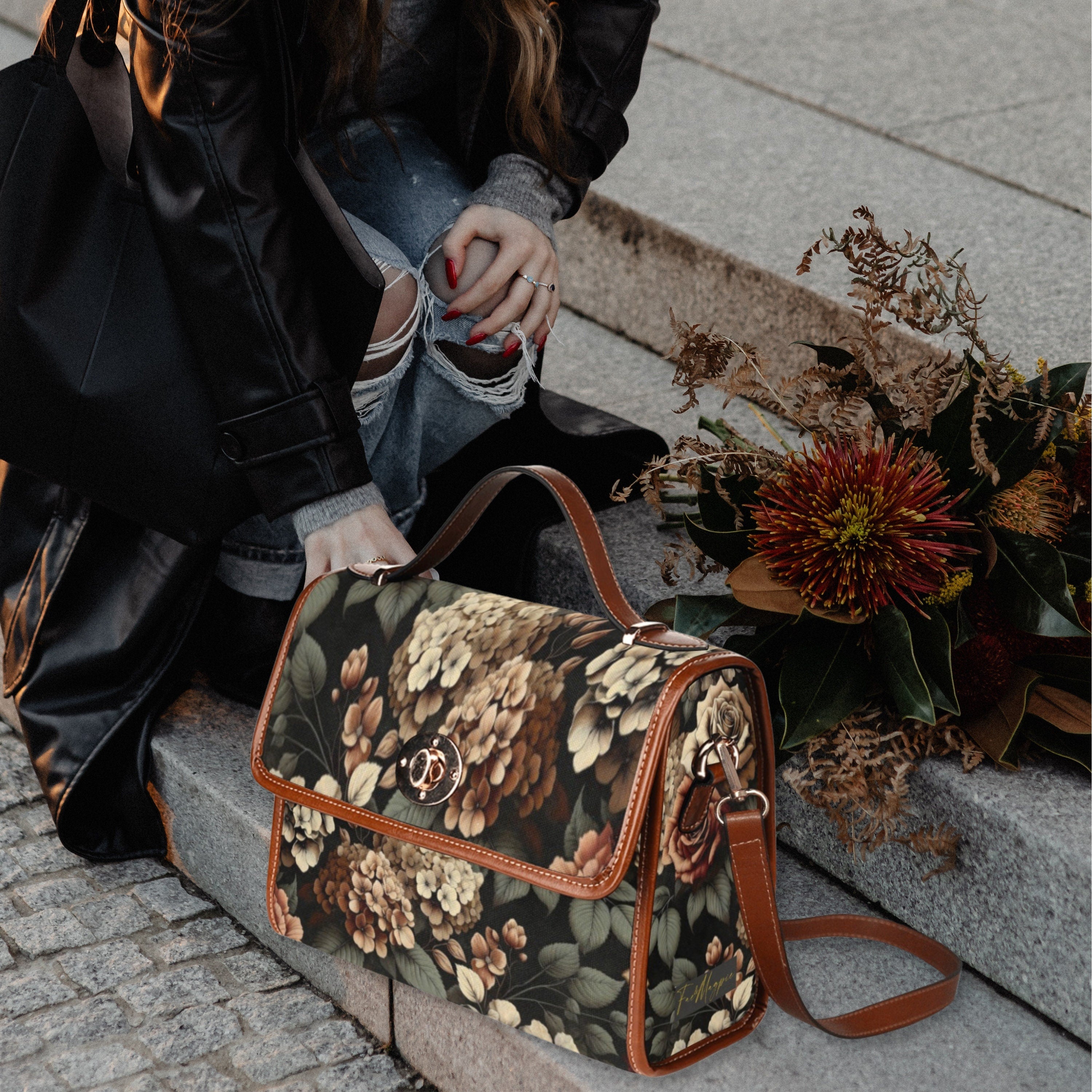 Boho Floral Satchel Bag